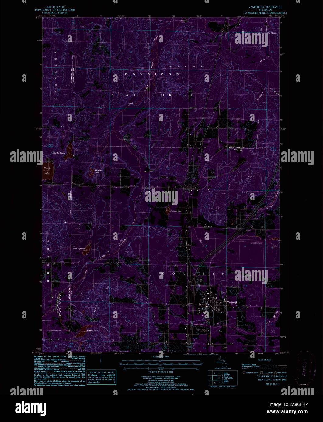 Vanderbilt michigan map hires stock photography and images Alamy