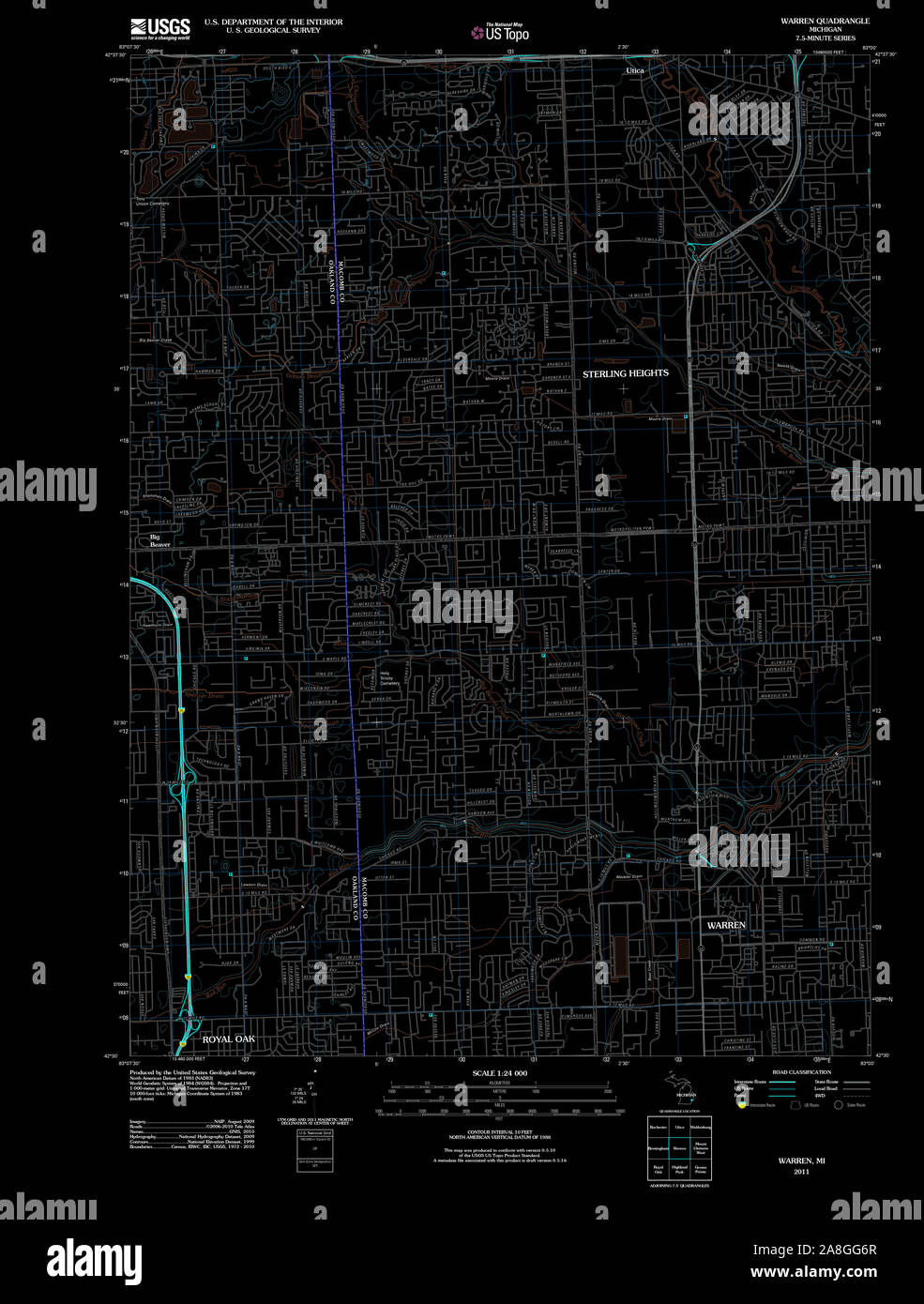Map of warren michigan hires stock photography and images Alamy