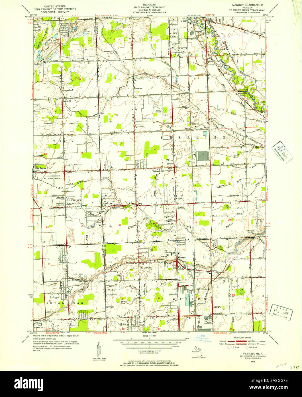 Map of warren michigan hires stock photography and images Alamy