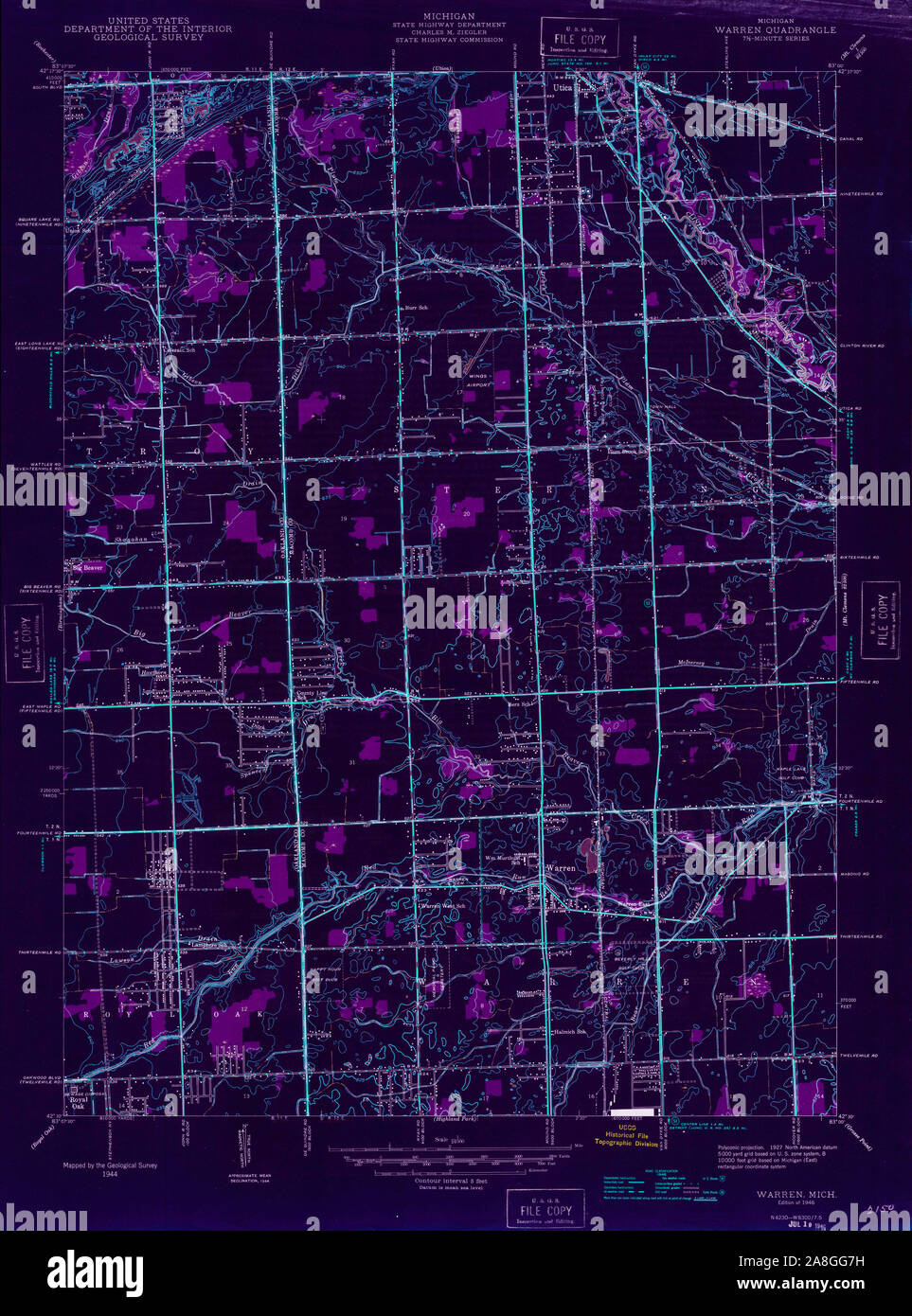 Map of warren michigan hires stock photography and images Alamy
