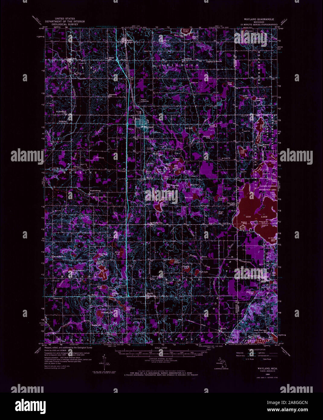 Wayland michigan map hires stock photography and images Alamy