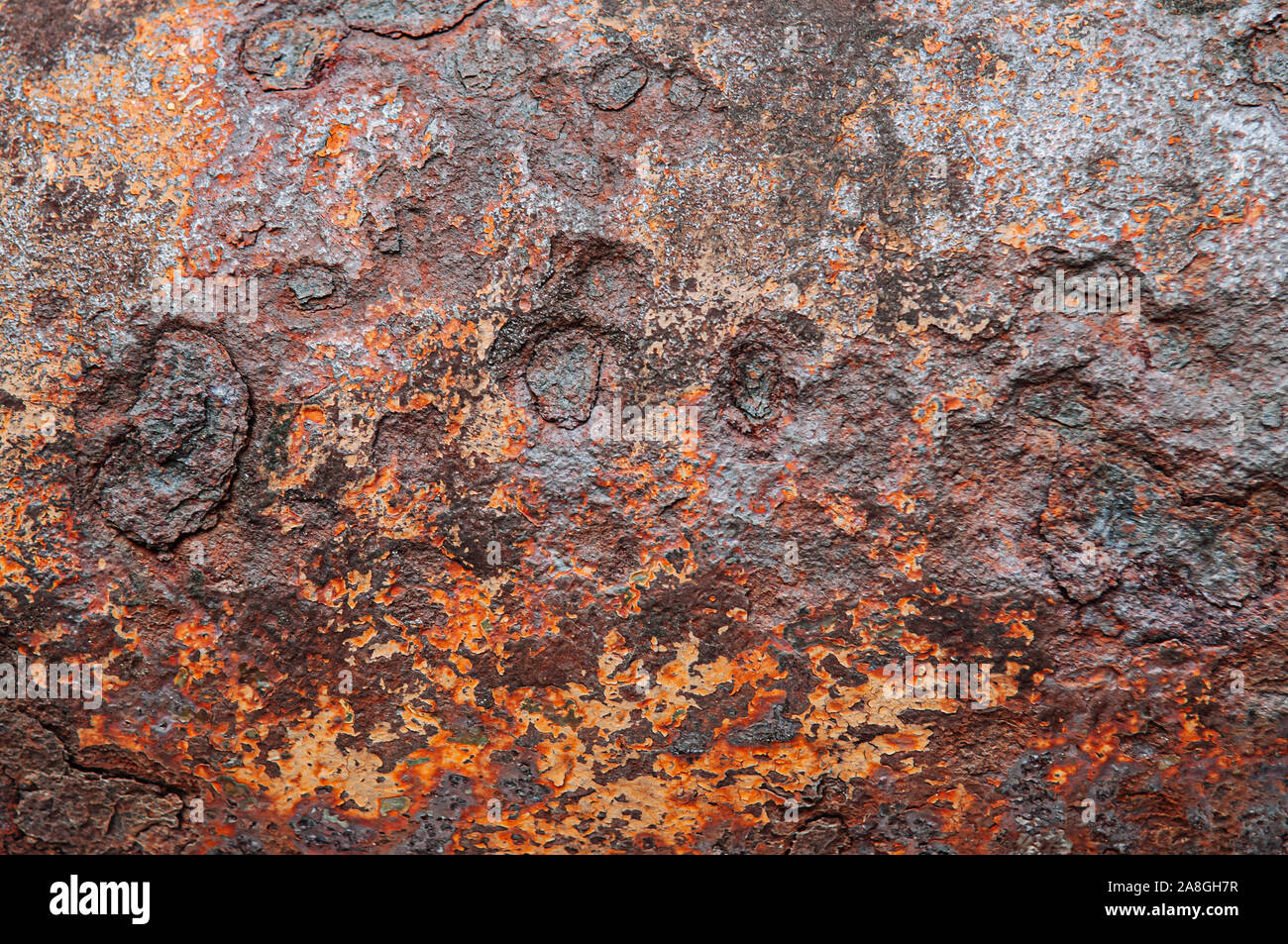 Rusted dirty decay metal texture damage iron surface background Stock