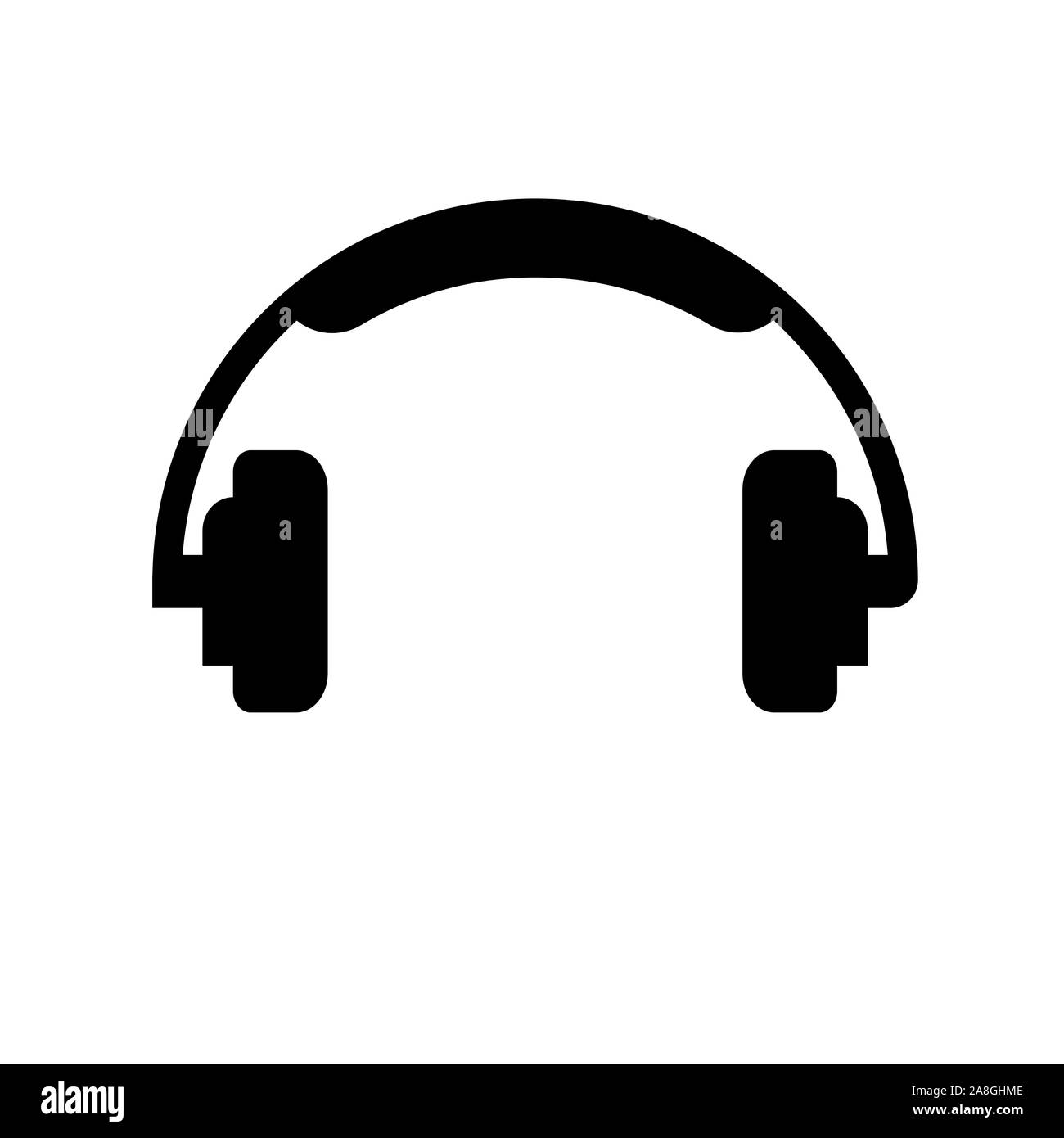 headphone simple vector icon on white isolated background Stock Vector