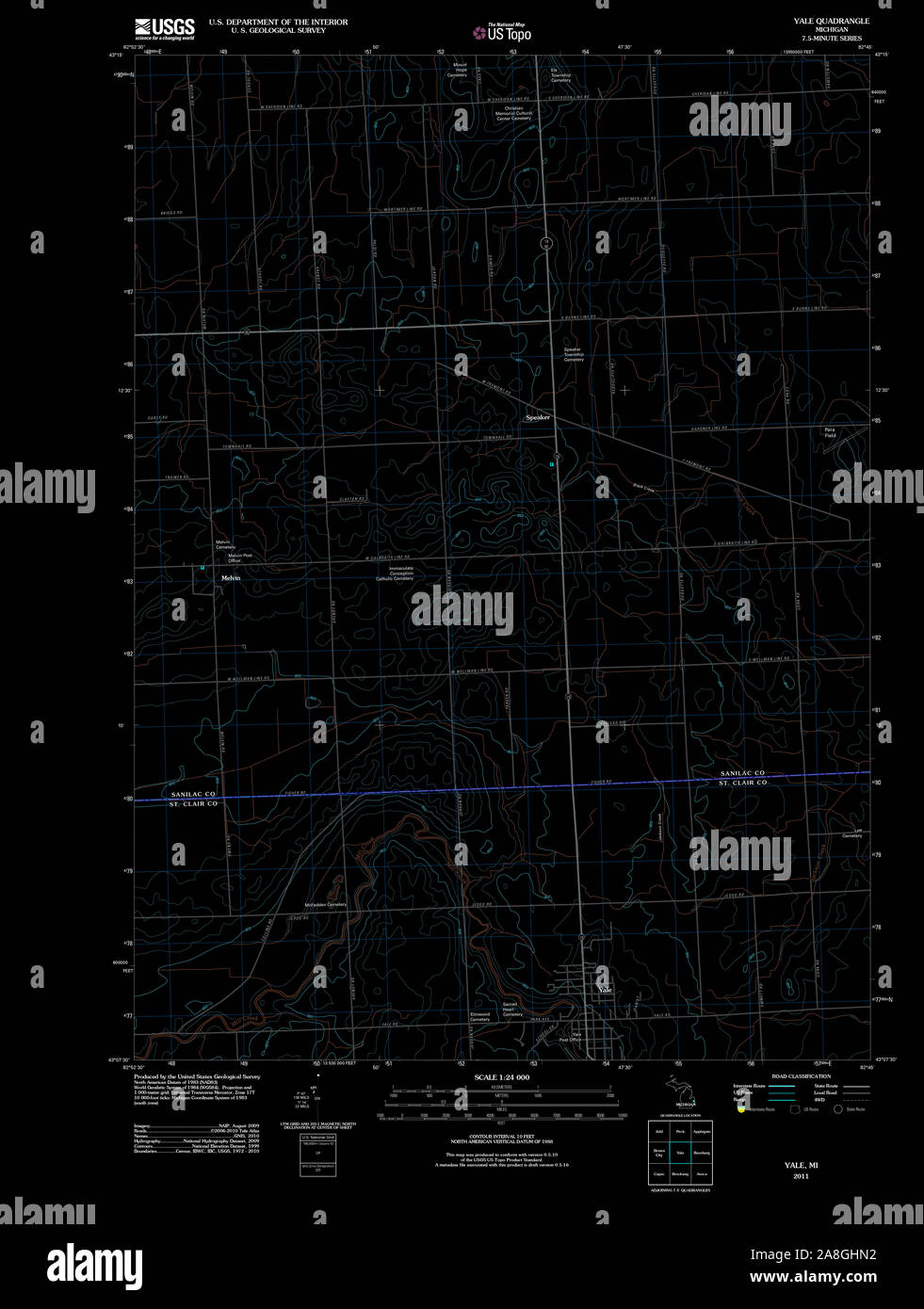 Map of yale michigan hires stock photography and images Alamy