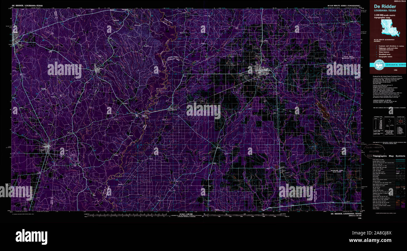 Deridder map hires stock photography and images Alamy