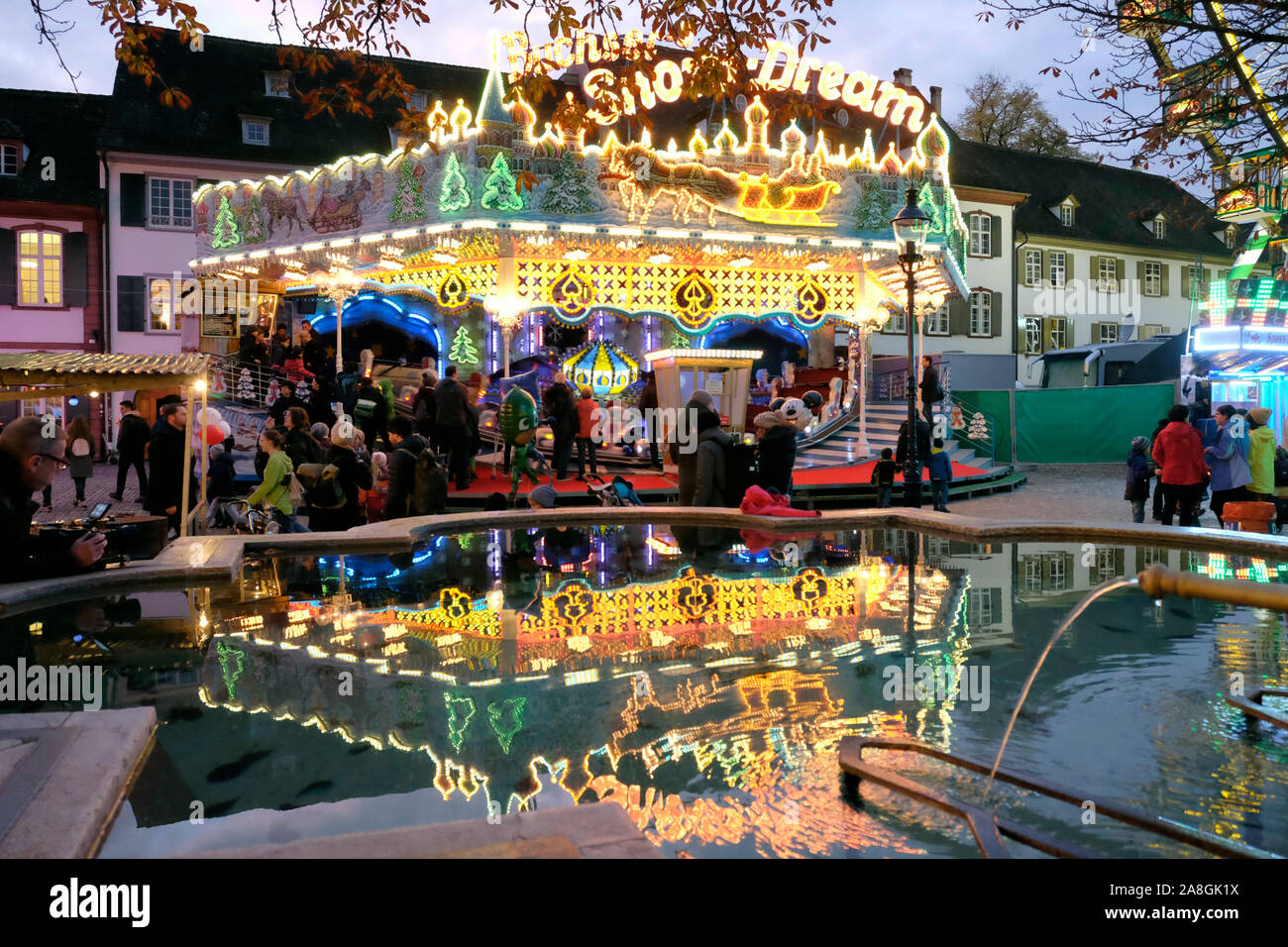 Funfair in Basel, Switzerland Stock Photo