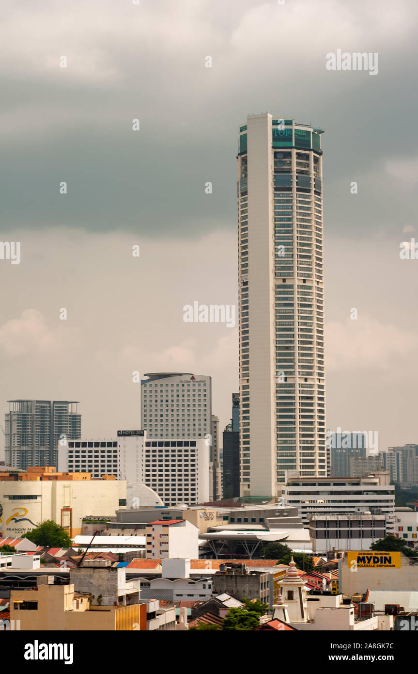 Georgetown Penang - April 25 2019 :  Komtar building also known as Komplek Tun Abdul Razak is a symbolic to Penang State. Stock Photo