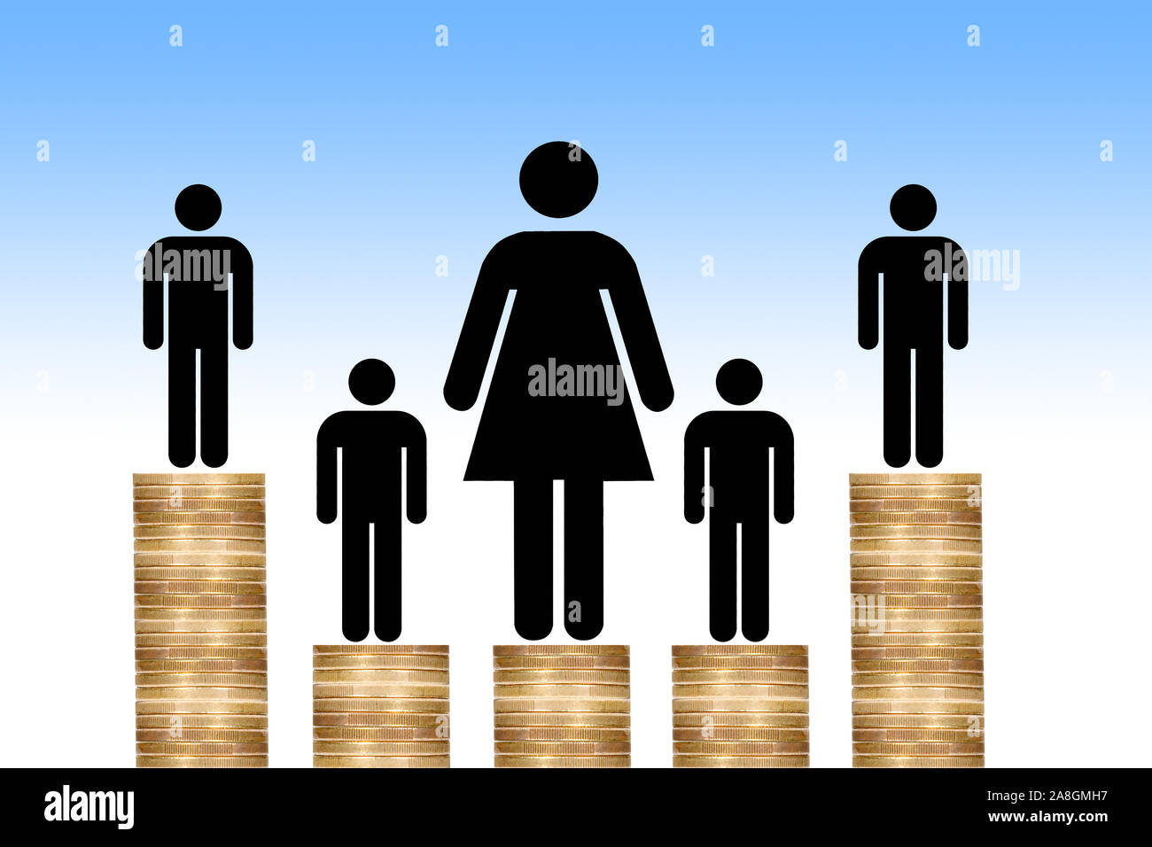 Frauenquote, Versuch der Gleichstellung von Mann und Frau in Gesellschaft, Politik, Wirtschaft und Kultur, Quote, Quotenregelung, weibliches, Geschlec Stock Photo