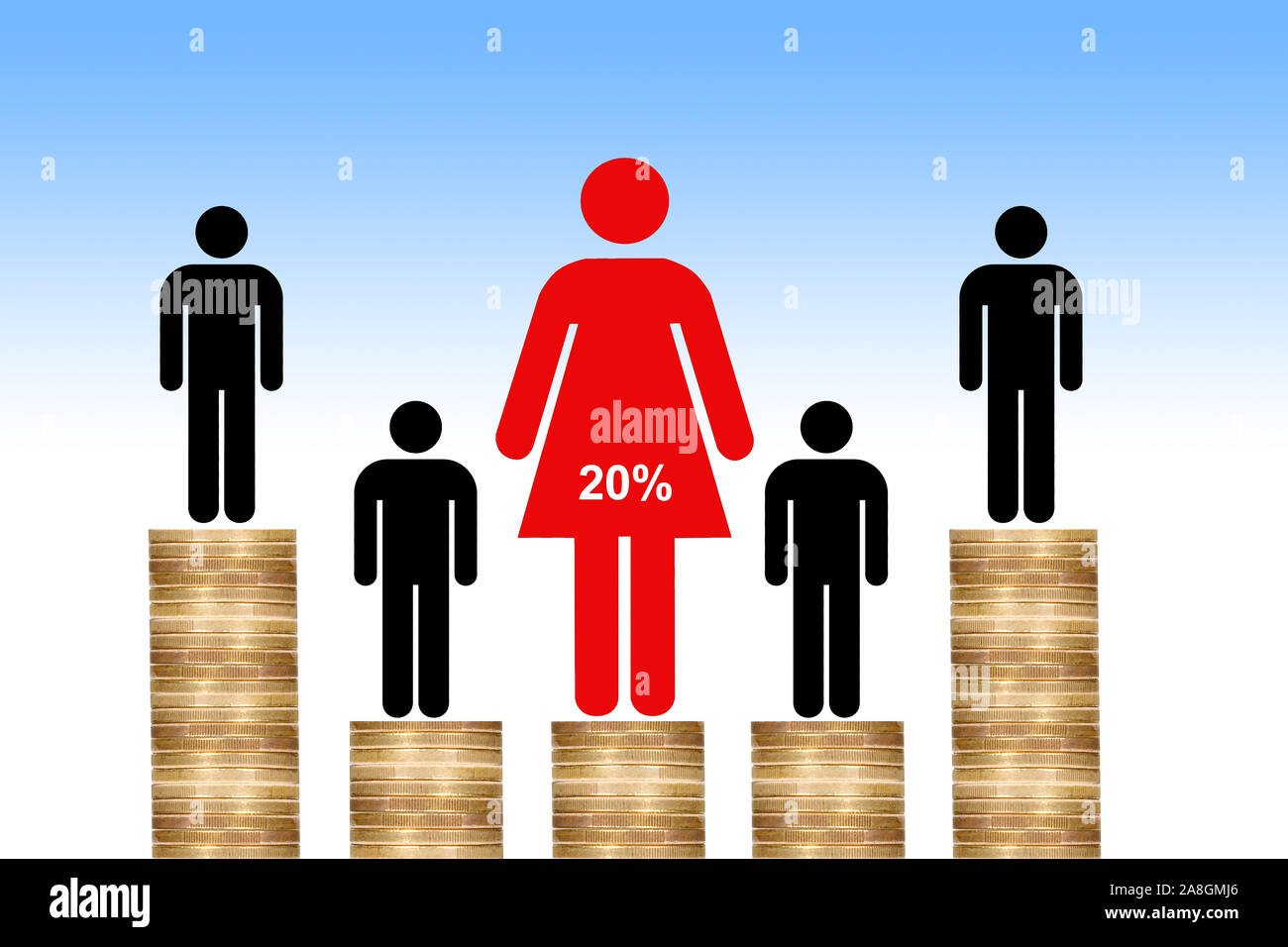 Frauenquote, Versuch der Gleichstellung von Mann und Frau in Gesellschaft, Politik, Wirtschaft und Kultur, Quote, Quotenregelung, weibliches, Geschlec Stock Photo