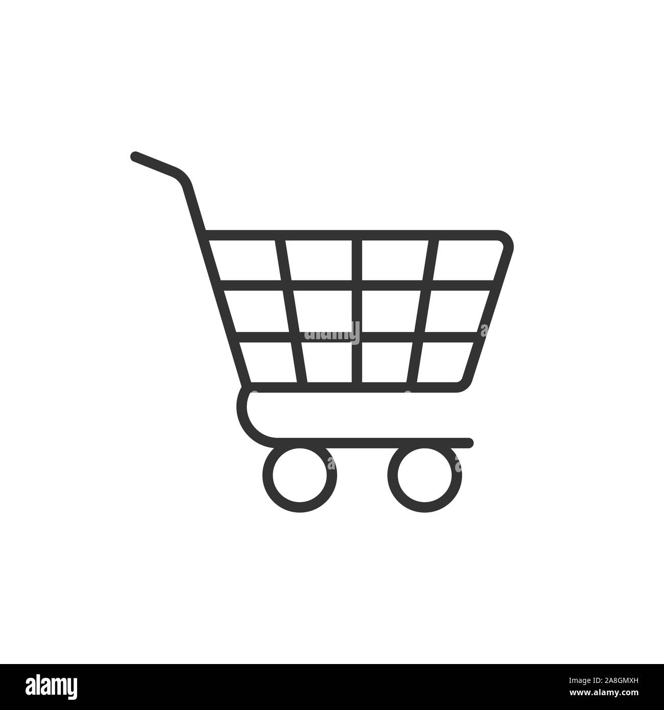 Shopping cart icon in flat style. Trolley vector illustration on white  isolated background. Basket business concept Stock Vector Image & Art -  Alamy