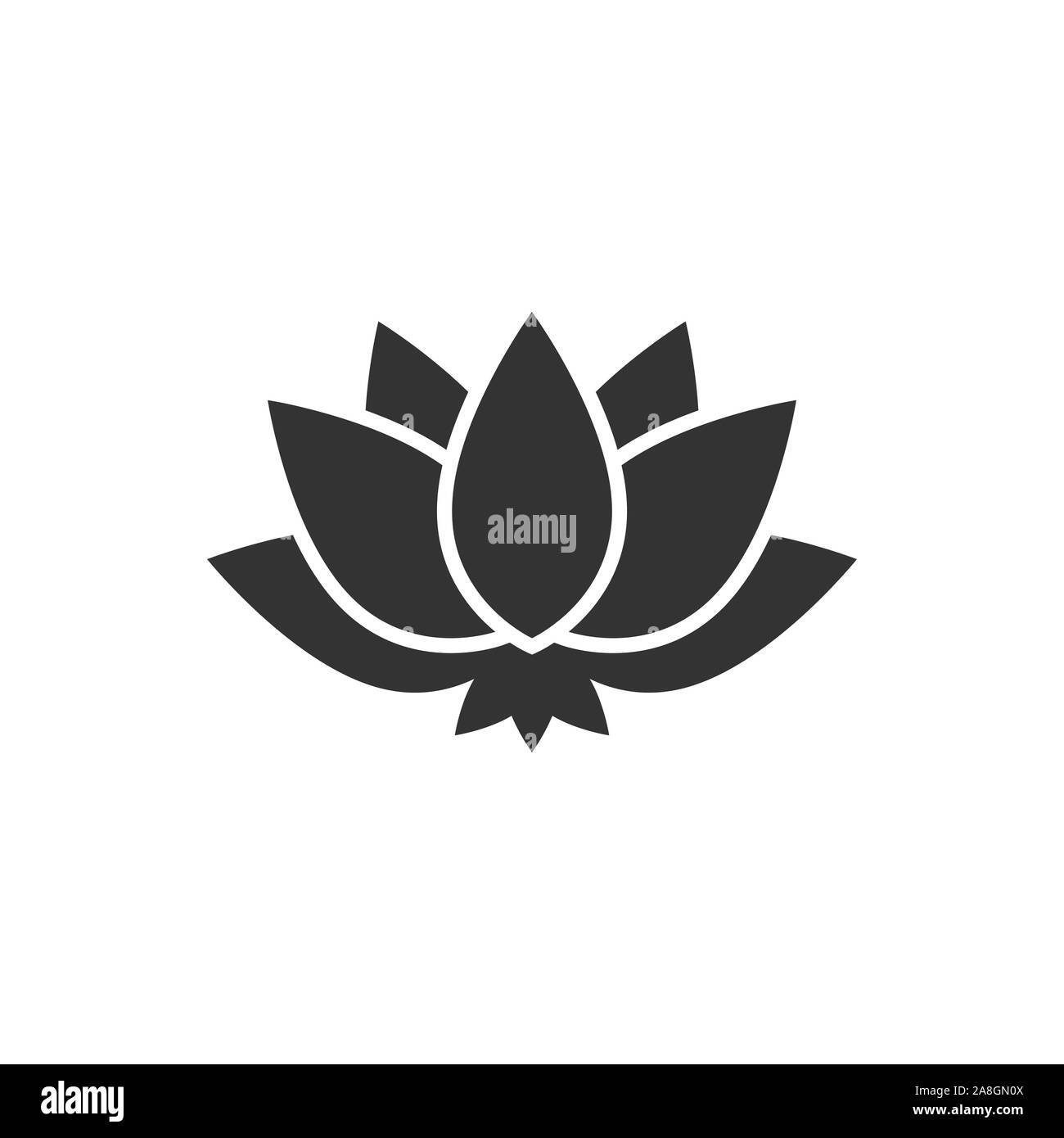 Lotus icon in flat style. Flower leaf vector illustration on white ...