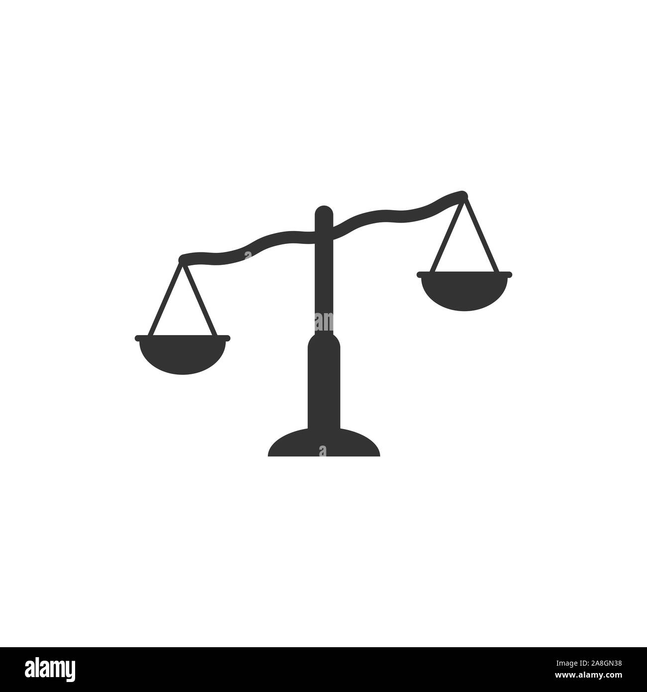Scale balance icon in flat style. Justice vector illustration on white ...