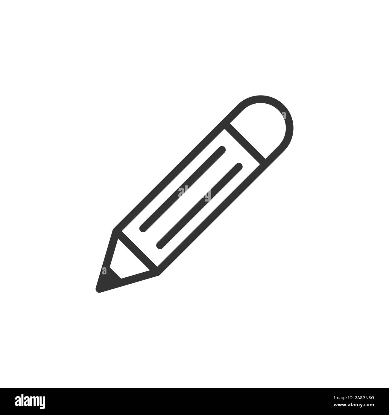 Pencil icon in flat style. Pen vector illustration on white isolated ...