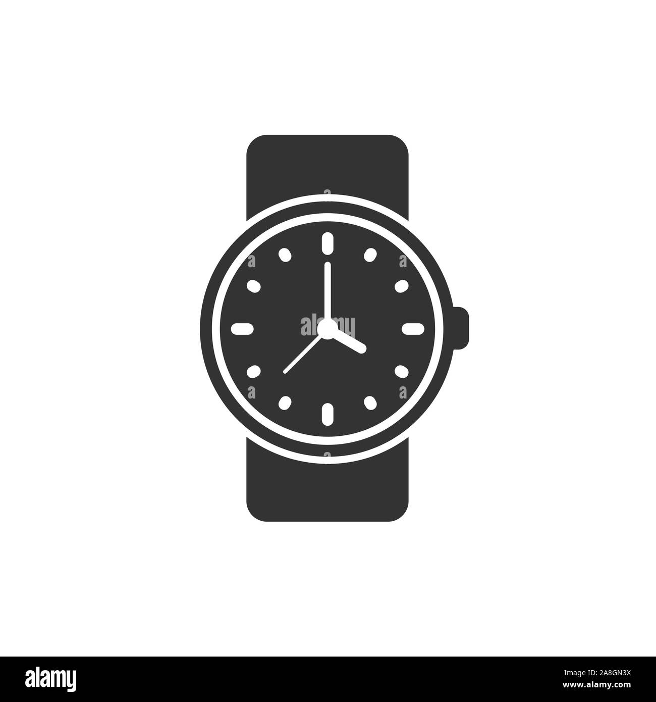 Wrist watch icon in flat style. Hand clock vector illustration on white ...