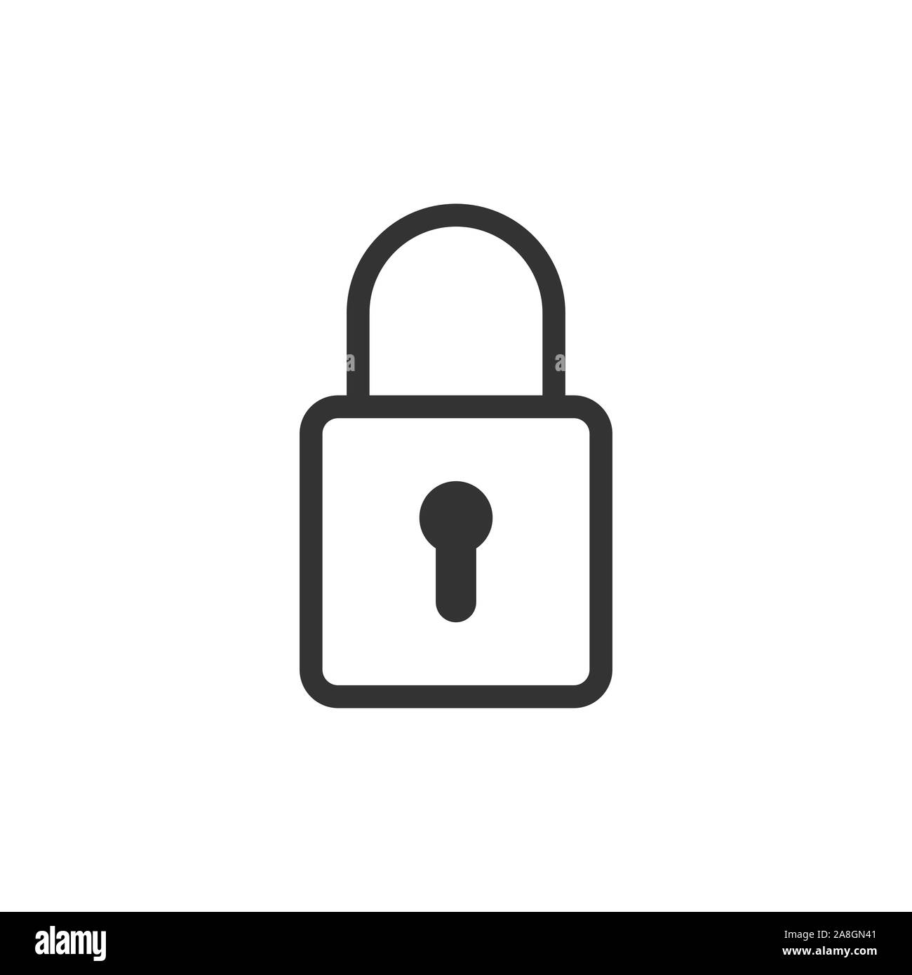 Padlock icon in flat style. Lock vector illustration on white isolated ...