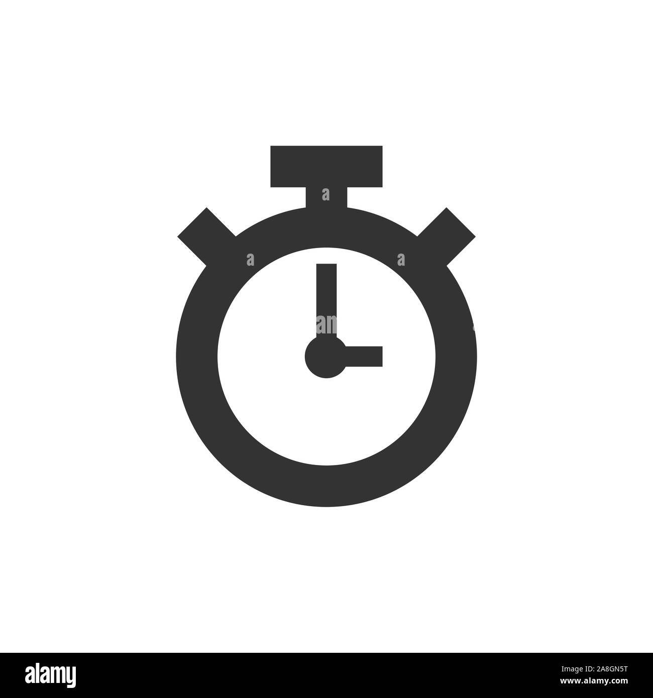 Clock icon in flat style. Watch vector illustration on white isolated ...