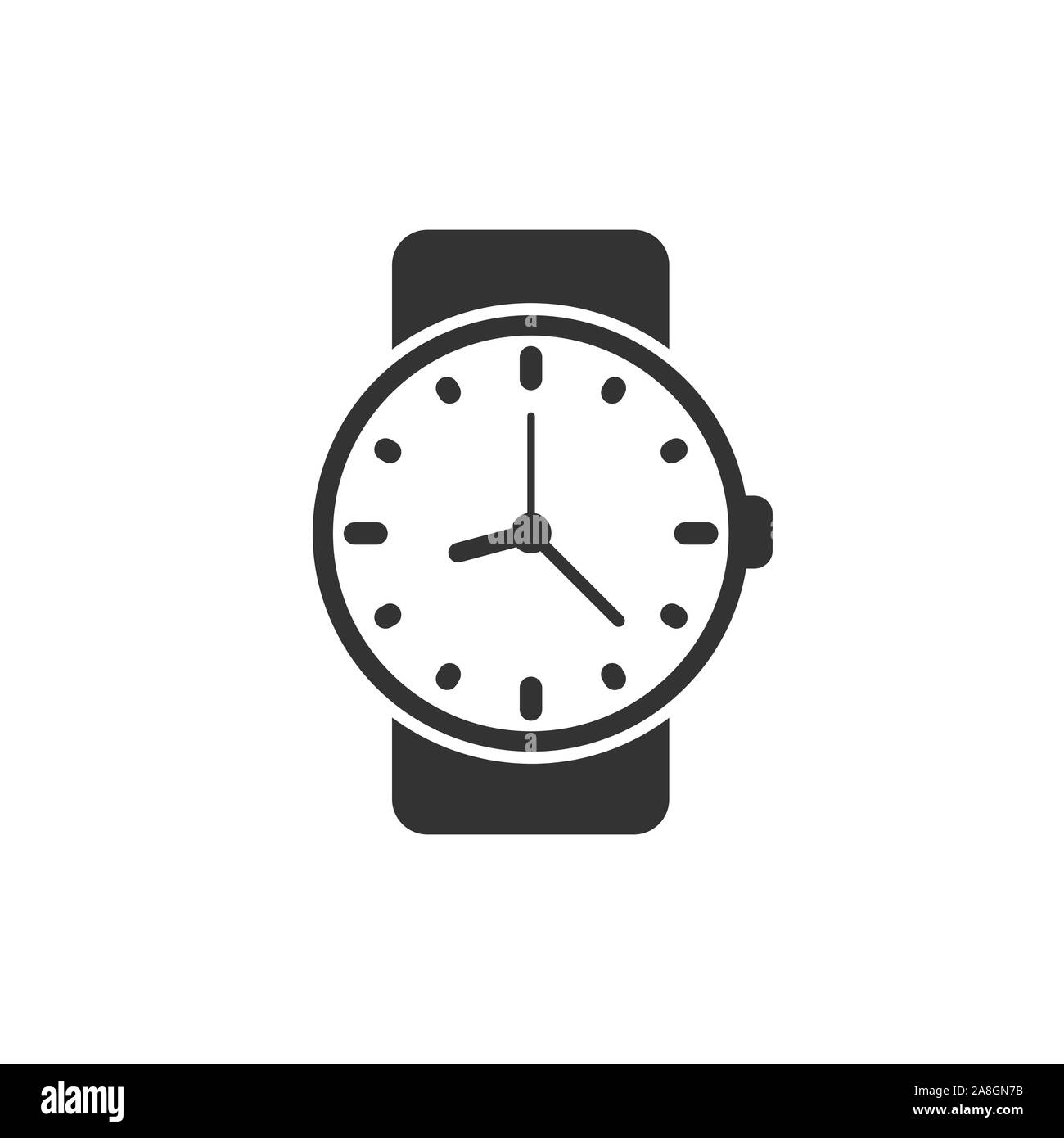 Wrist watch icon in flat style. Hand clock vector illustration on white ...