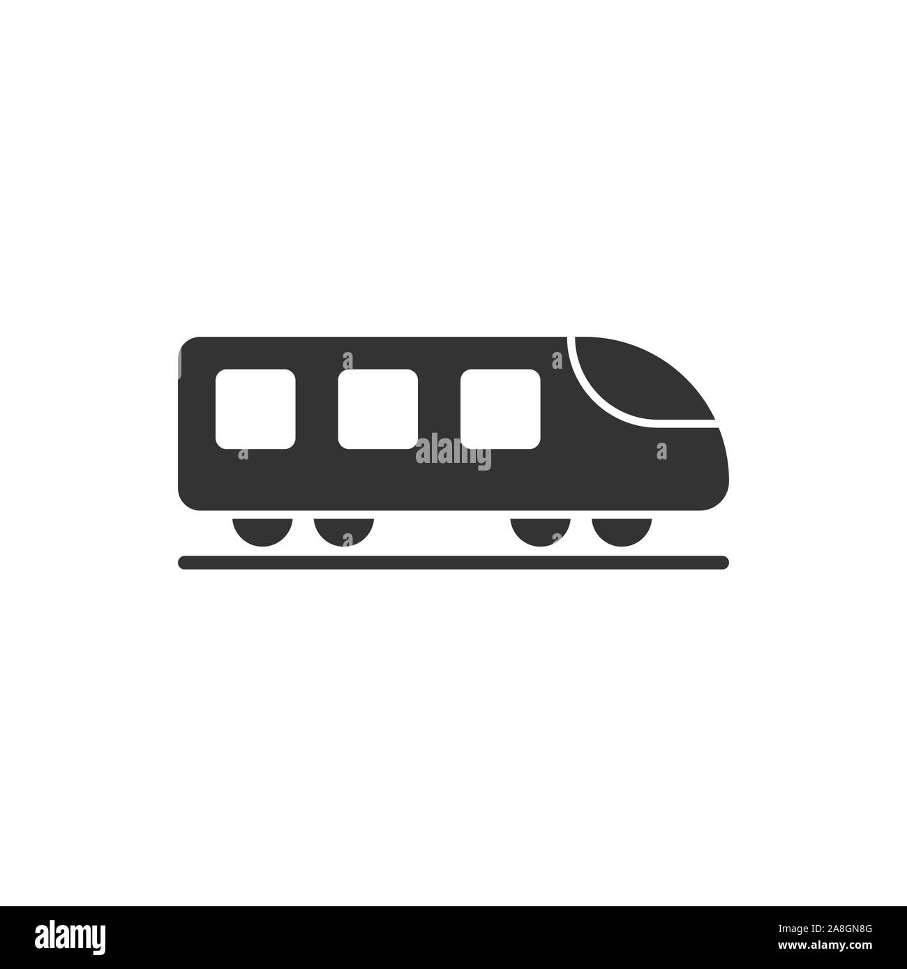 Metro icon in flat style. Train subway vector illustration on white ...