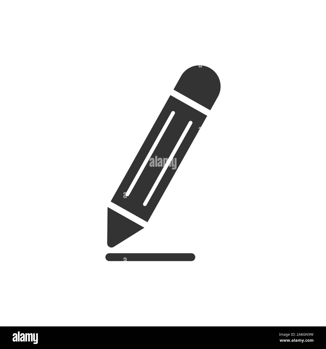 Pencil icon in flat style. Pen vector illustration on white isolated ...