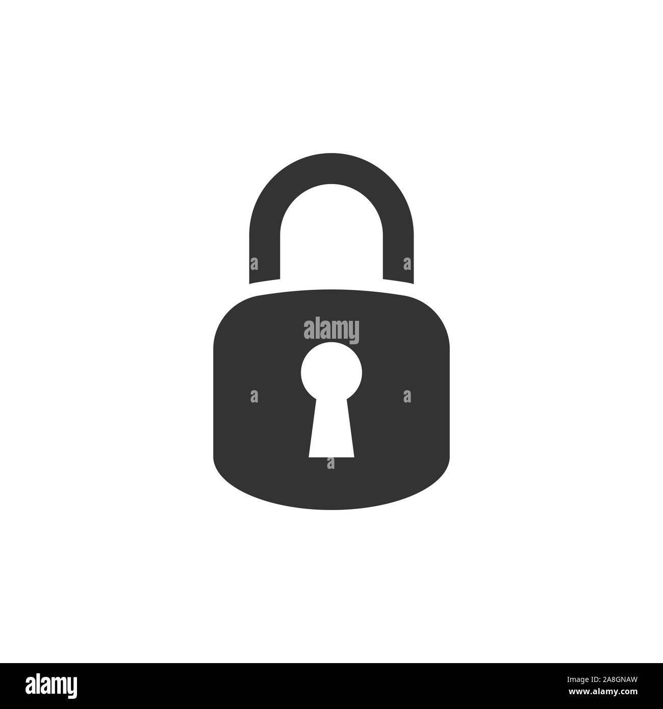 Padlock icon in flat style. Lock vector illustration on white isolated ...