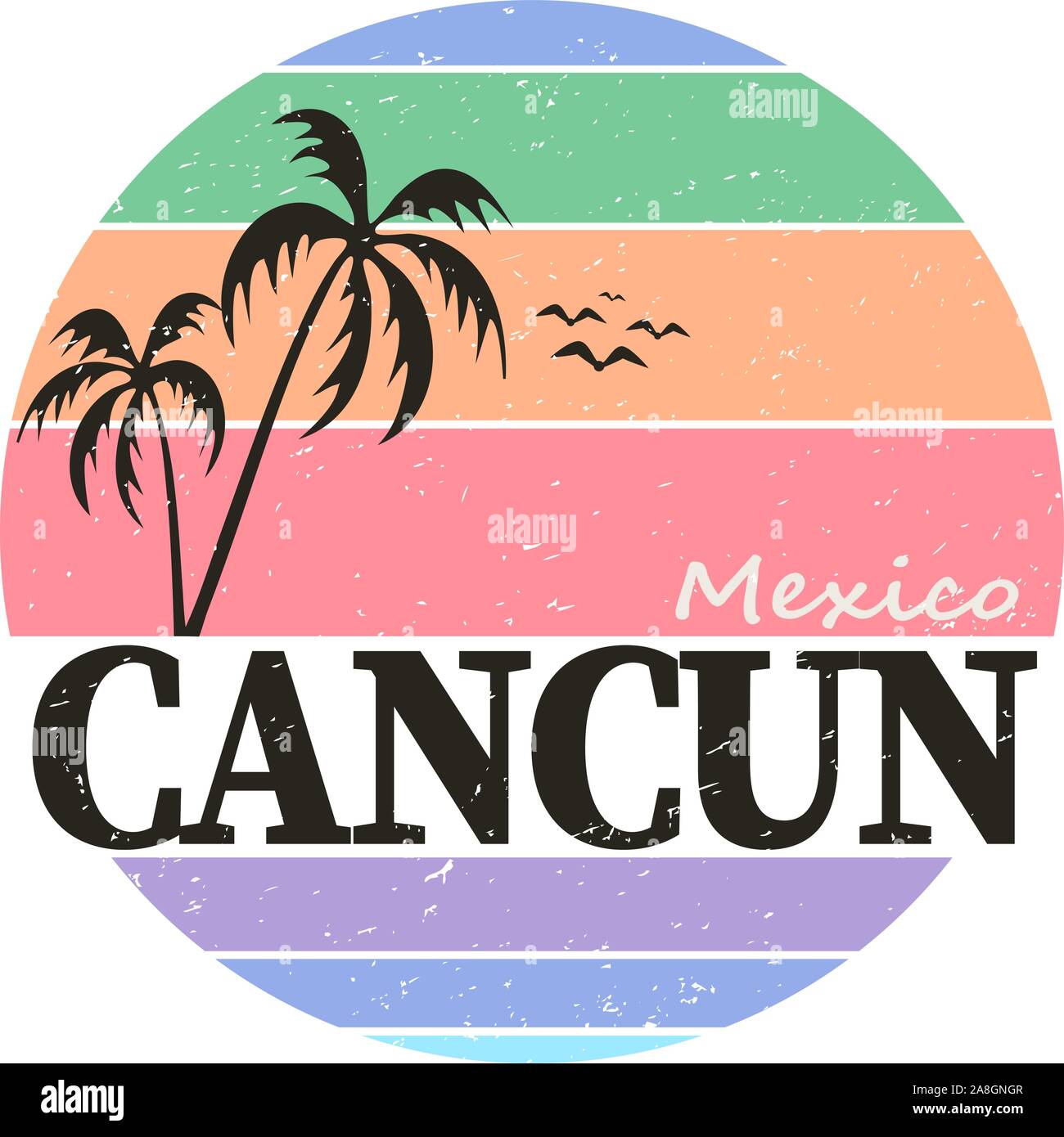 Grunge rubber stamp with text Cancun Mexico, vector illustration Stock Vector