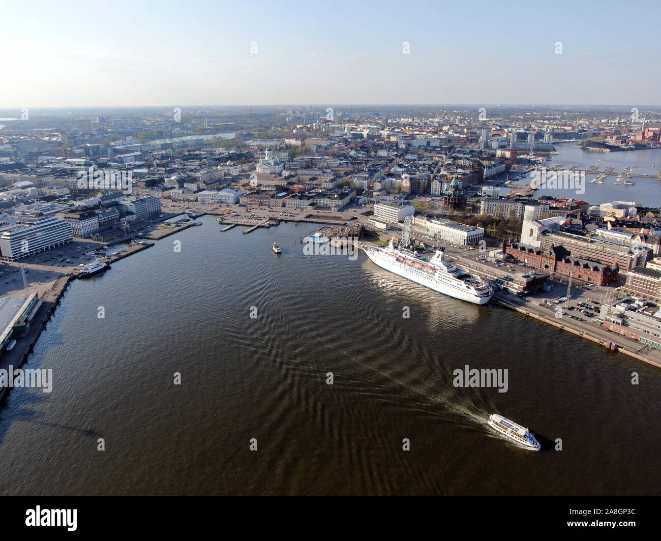 Aerial View of Helsinki City Center, Finland Stock Photo