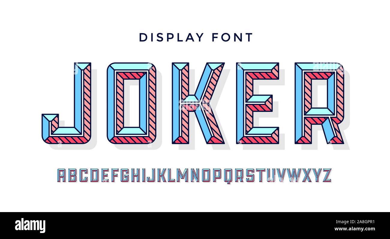 3D Modern Font . Colorful modern line alphabet Stock Vector
