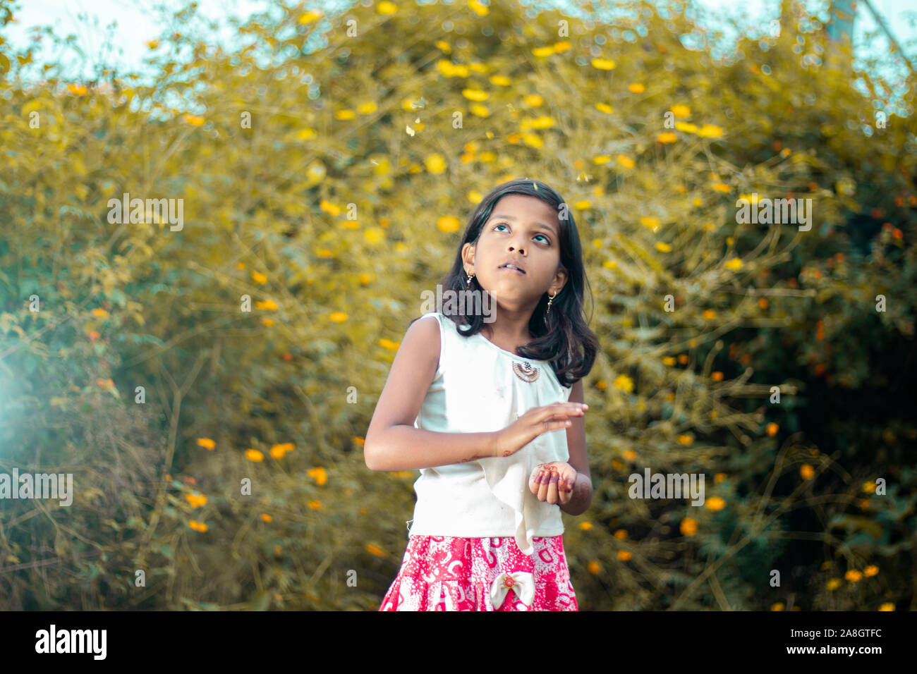 Indian girl in yellow dress hi-res stock photography and images - Alamy
