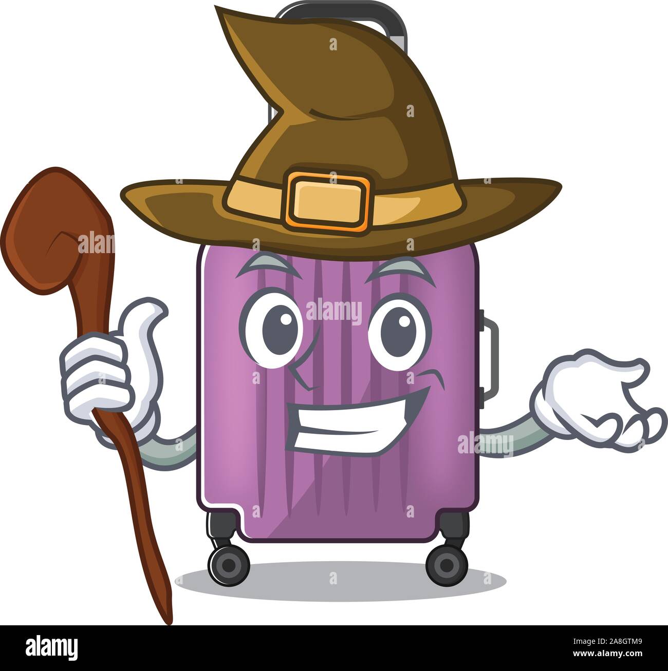 cute travel suitcase the witch mascot shape Stock Vector Image & Art