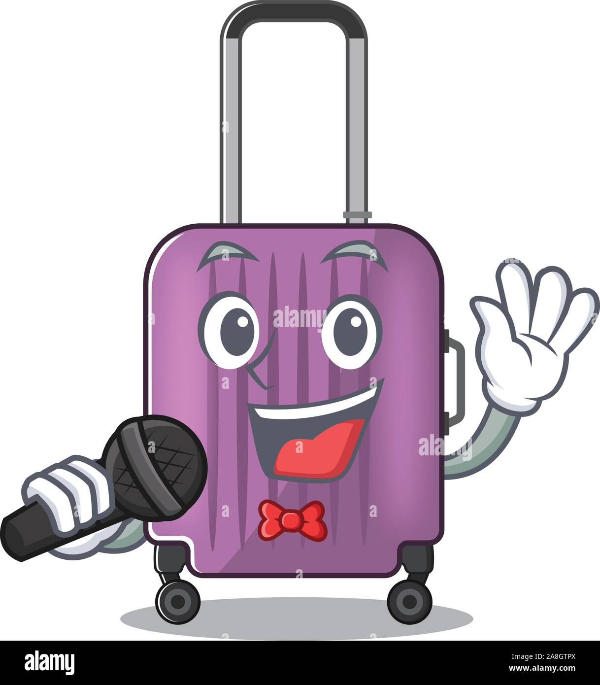 cute travel suitcase the singing mascot shape Stock Vector Image & Art
