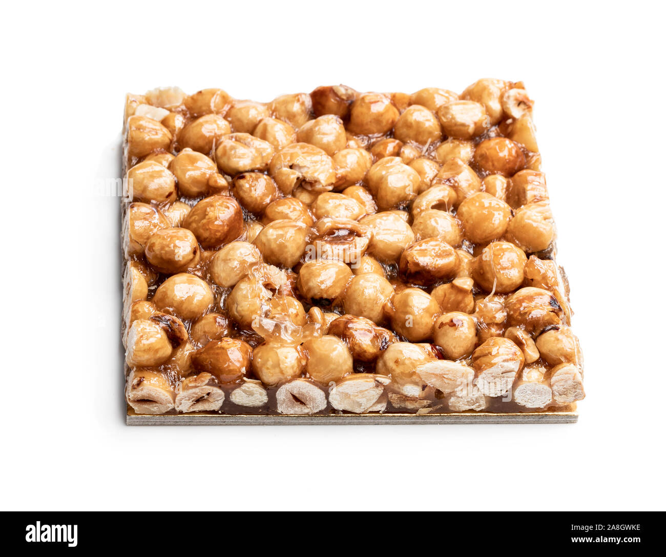 Italian  hazelnut brittle isolated on white background Stock Photo