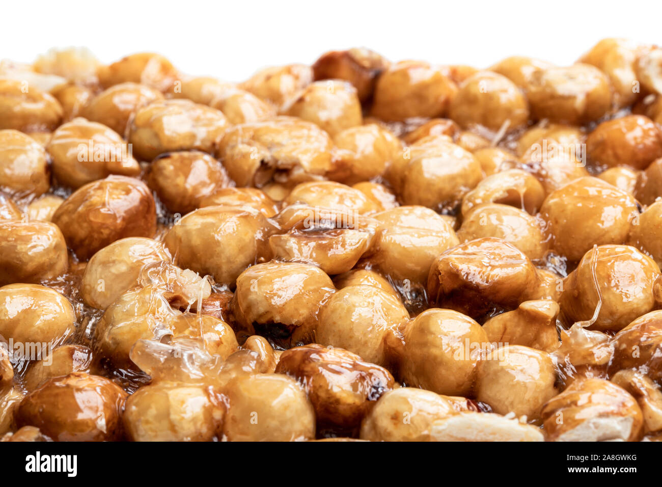 Italian  hazelnut brittle isolated on white background Stock Photo