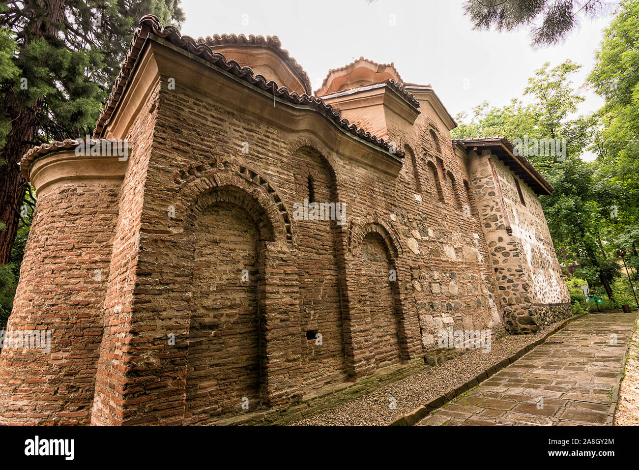 Ancient part of the ancient Church of Boyana on the outskirts of Sofia Stock Photo