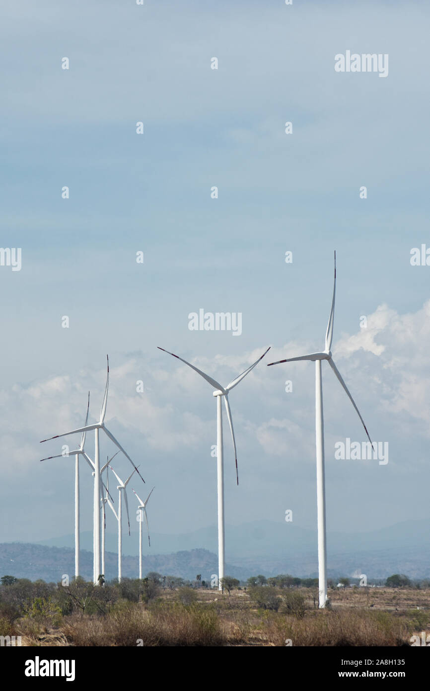 wind turbin with tree blades, wind power plant at South Sulawesi, Indonesia Stock Photo