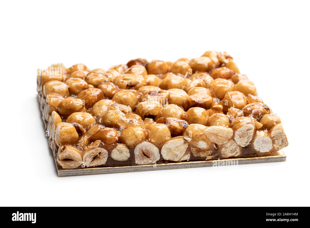 Italian  hazelnut brittle isolated on white background Stock Photo