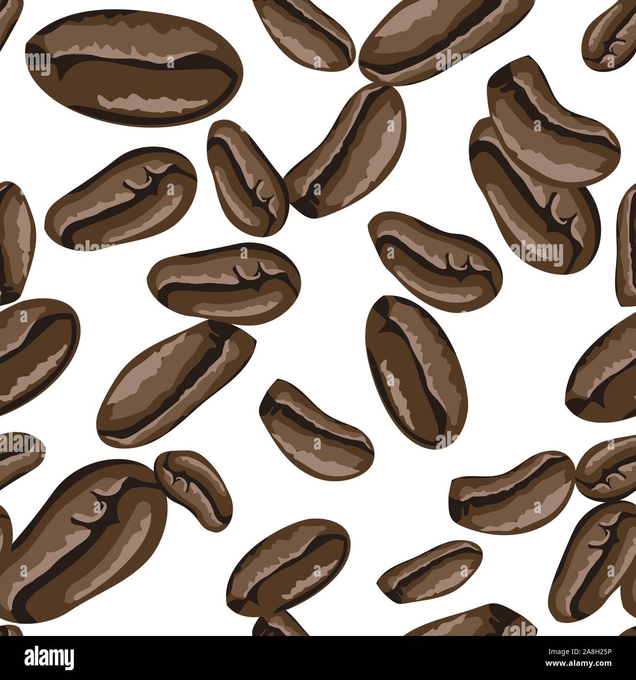 Coffee beans seamless pattern in arabic style. Hand drawn coffee beans vector. Vector hand drawn illustration. Seamless pattern Stock Vector