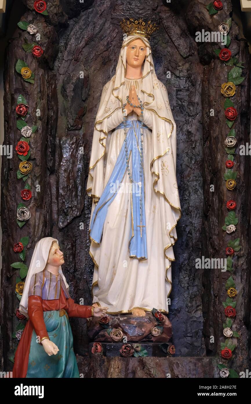 Our Lady of Lourdes in the church of Saint Matthew in Stitar, Croatia Stock Photo