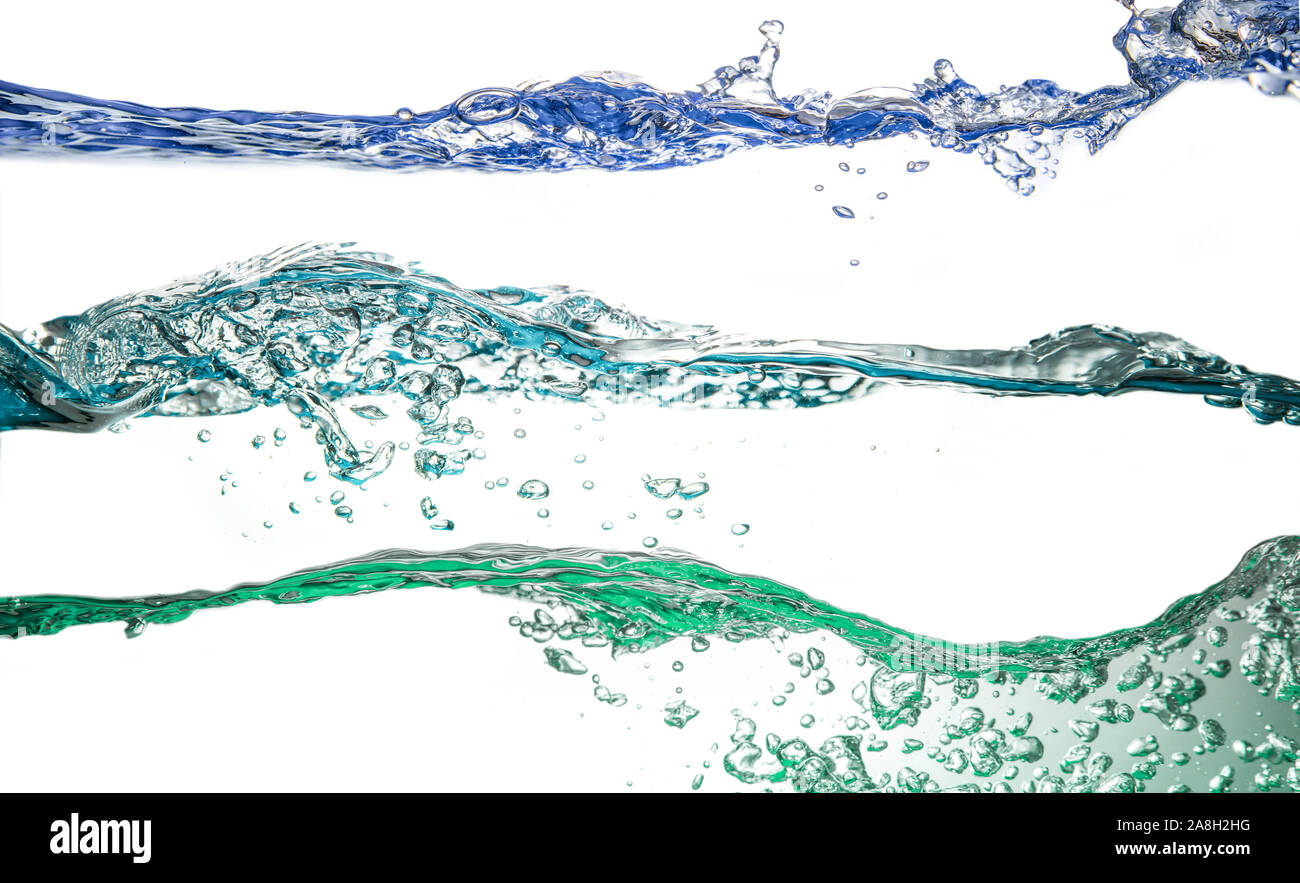 water splash collage on white background Stock Photo - Alamy