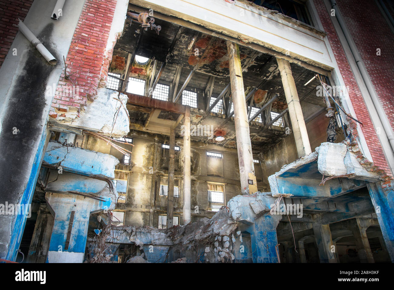 a desolate abandoned factory view Stock Photo - Alamy