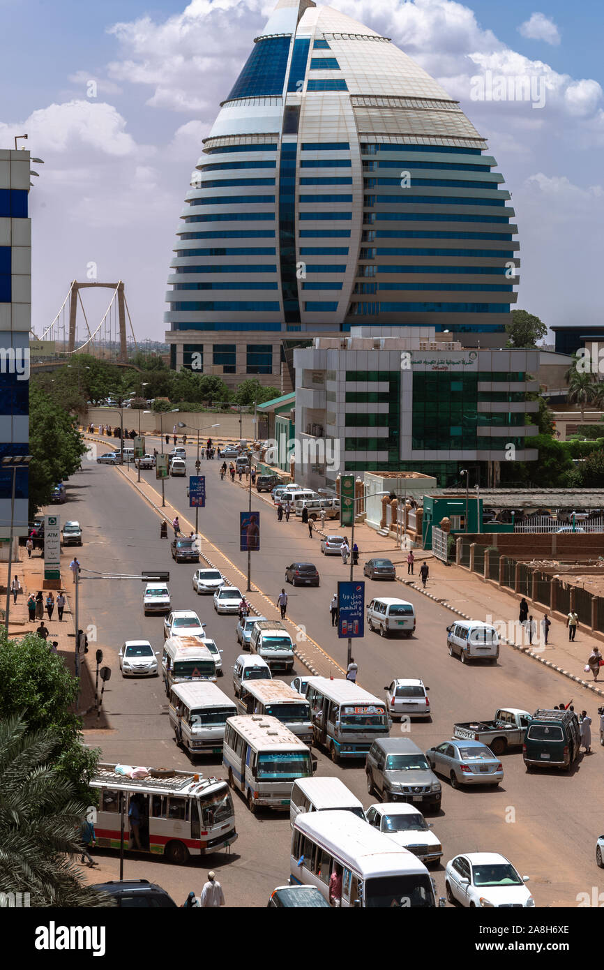 Street view in khartoum showing Corinthia Hotel Stock Photo Alamy