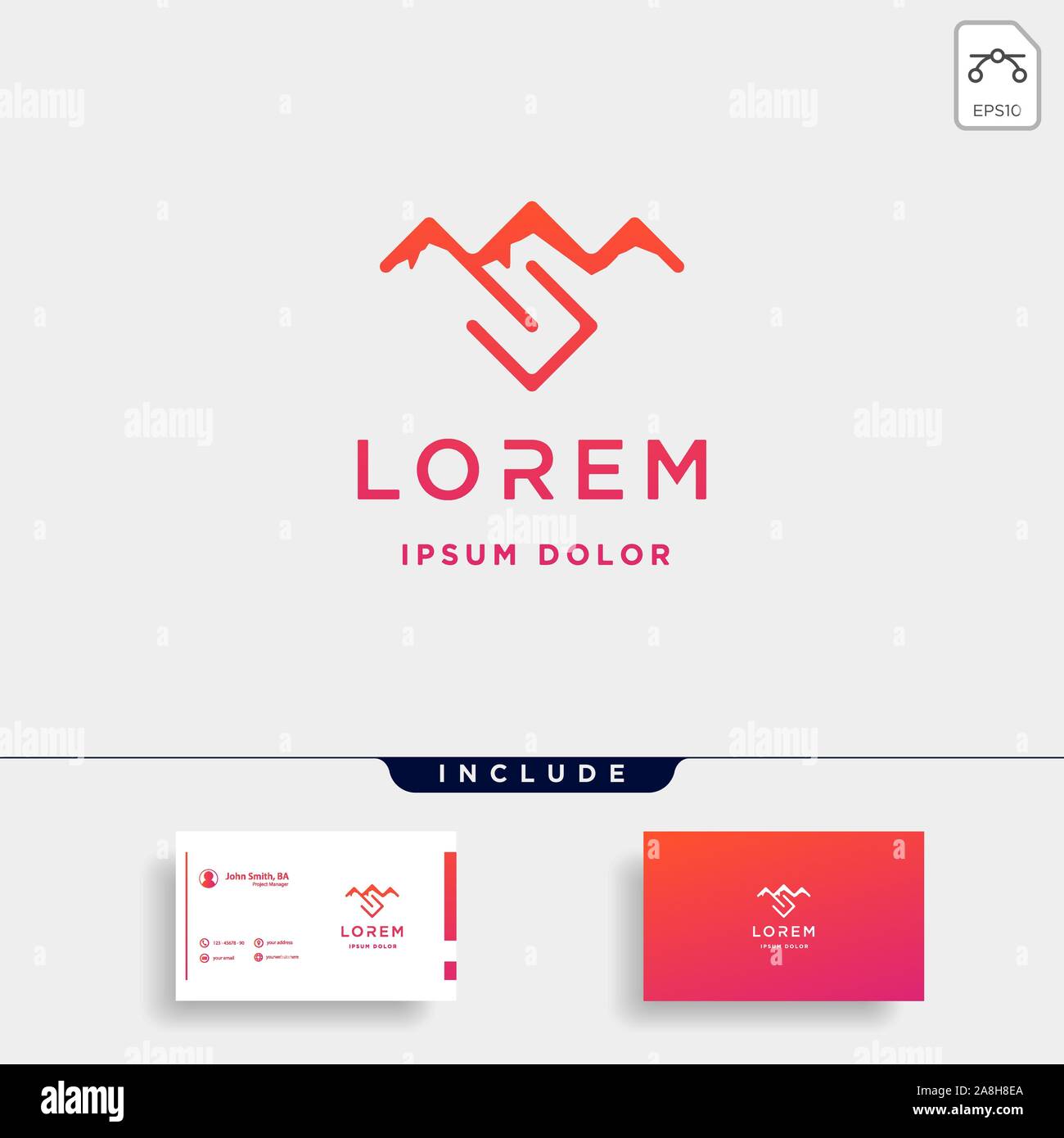 Initial S Mountain Logo Template Design Vector Stock Vector