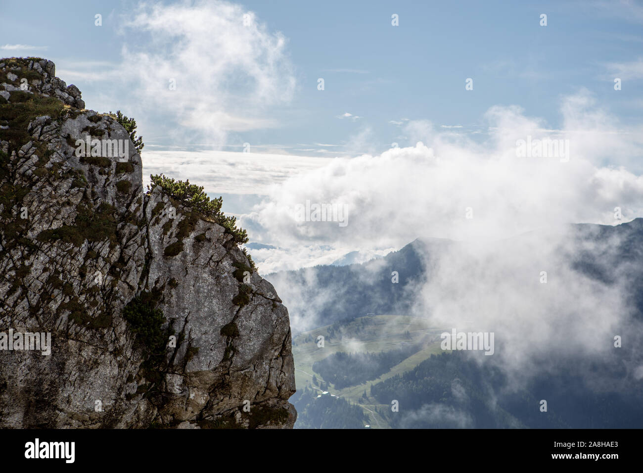 View from Wendelstein mountain. Bayrischzell. Bavaria, Germany. Alps Stock Photo