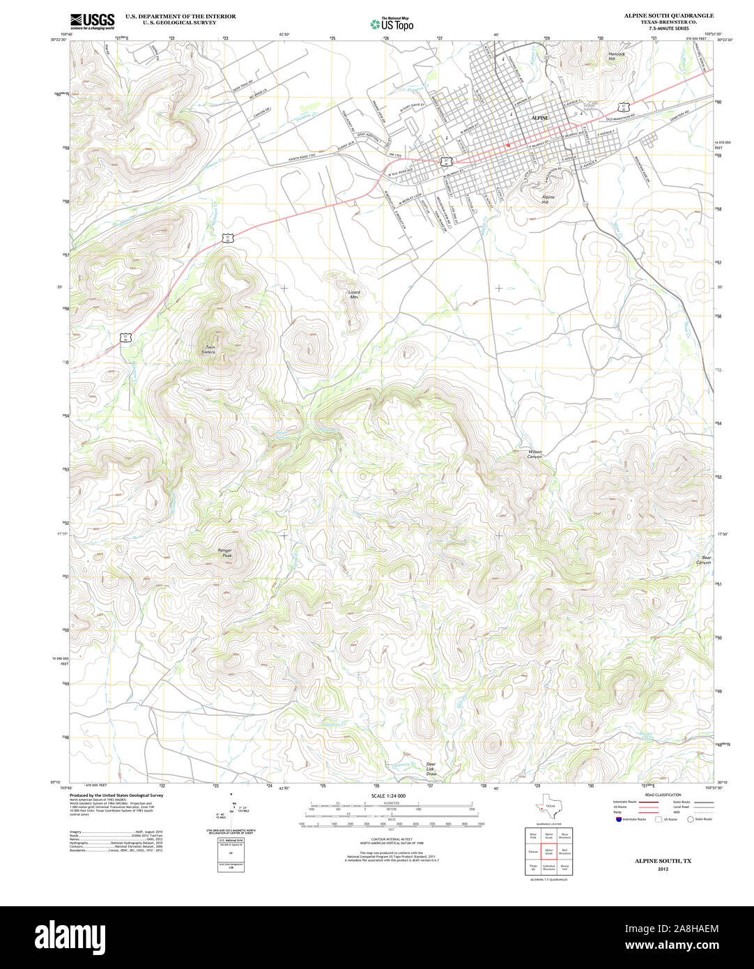 Map of alpine texas Cut Out Stock Images & Pictures Alamy