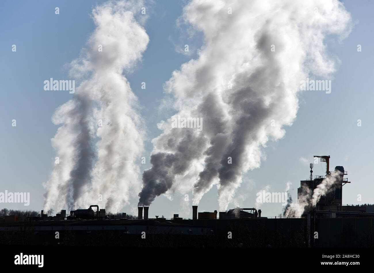 Kohlekraftwerk, Umweltverschmutzung, Schadstoffausstoss, Stock Photo