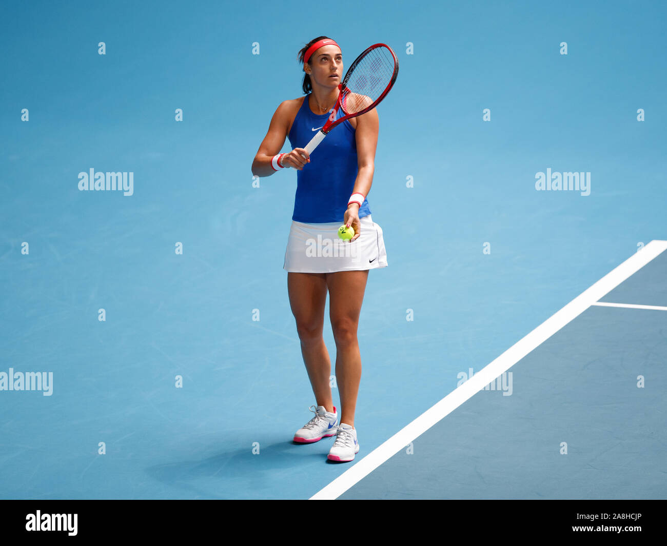 Caroline Garcia at the Fed Cup final 2019 Australia vs France at RAC Arena, Perth, Australia on Saturday 9 November Stock Photo