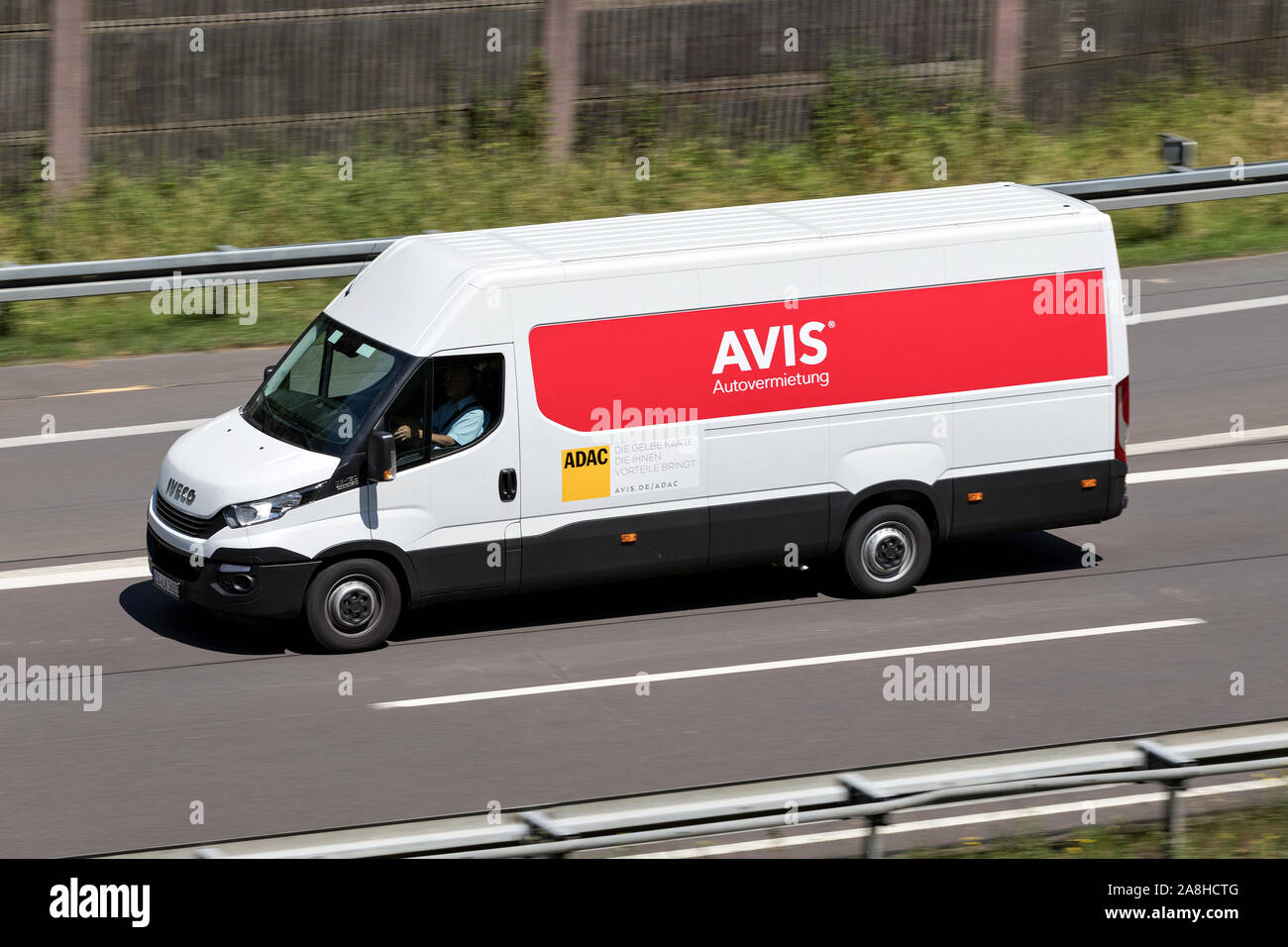 Iveco Daily of Avis on motorway. Avis is an American car rental company  headquartered in Parsippany, New Jersey, United States Stock Photo - Alamy