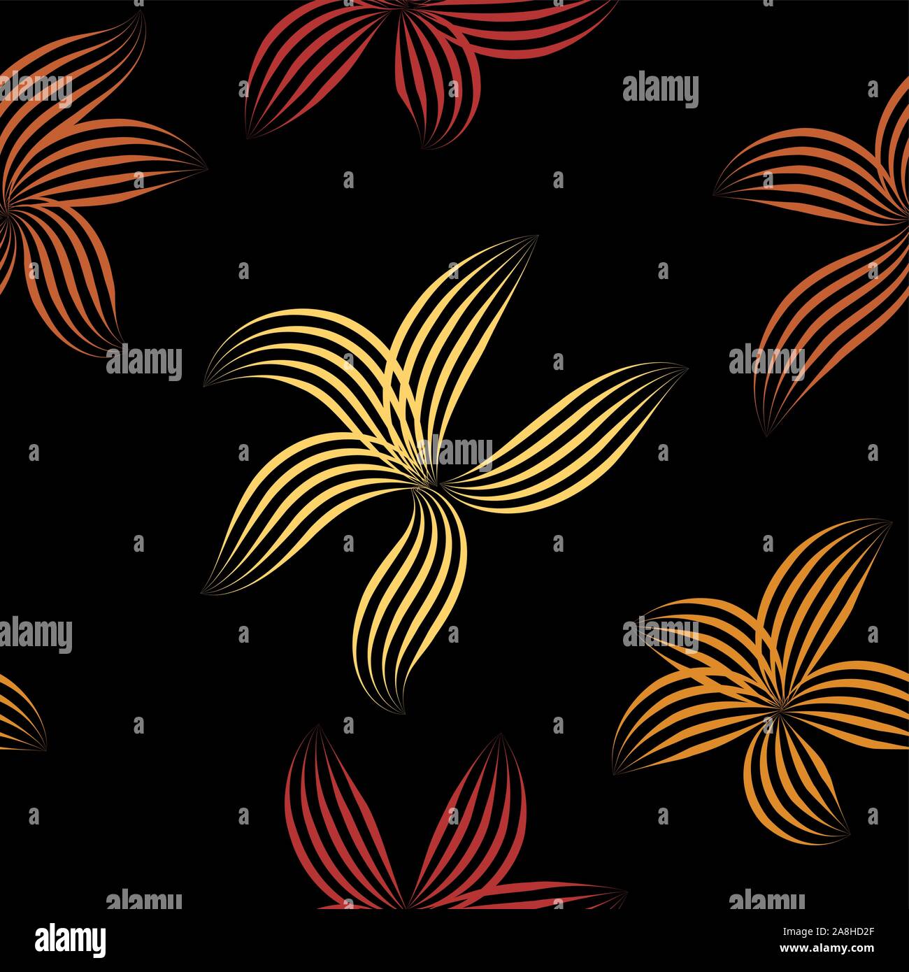 Abstract Flowers For Fabric Design Decorative Floral Pattern