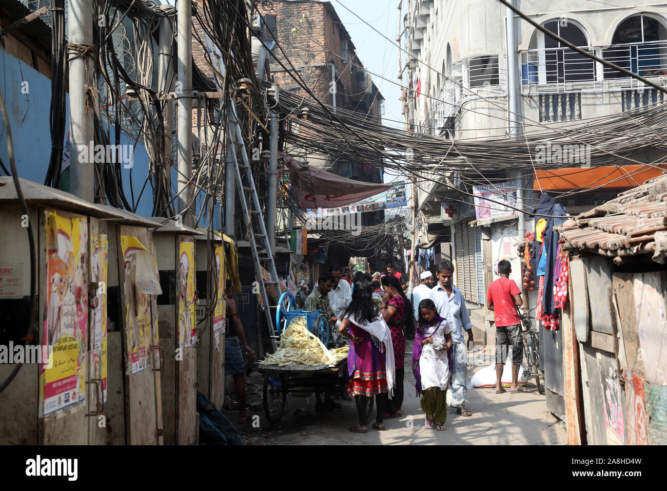 Ghetto and slums in Kolkata, India Stock Photo