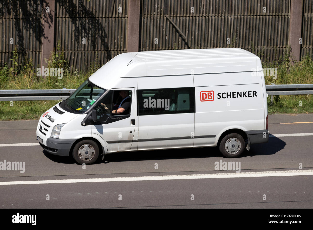 DB Schenker Ford Transit van on motorway Stock Photo Alamy