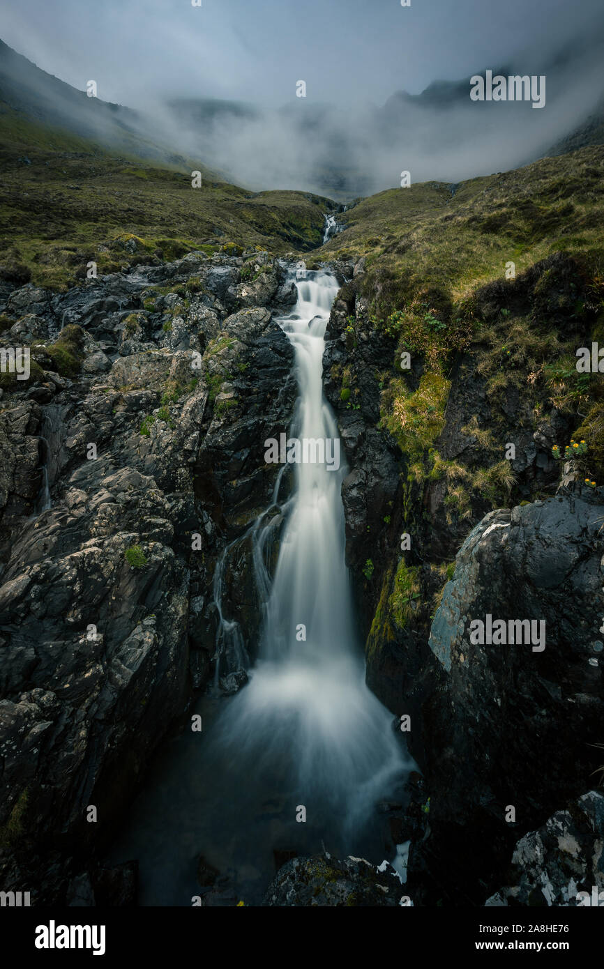 Wonderful waterfall at the Faroe Islands... Stock Photo